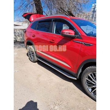 Пороги алюминиевые Rival Premium для Chery Tiggo 7/7 Pro/8 2019-/Exeed LX 2022-/Chery Tiggo 8 Pro 2021-/Chery Tiggo 8 Pro Max 2022-/Chery Tiggo 7 Pro Max 2022-/XCITE X-Cross 7 2024-