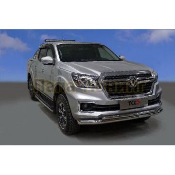 Защита передняя нижняя (двойная) 76,1/42,4 мм ТСС для Dongfeng DF6 2.3D Luxury 2022-