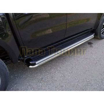 Защита порогов 42,4 мм ТСС для Dongfeng DF6 2.3D Luxury 2022-