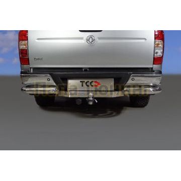 Защита задняя (уголки двойные) 76,1/42,4 мм ТСС для Dongfeng DF6 2.3D Luxury 2022-