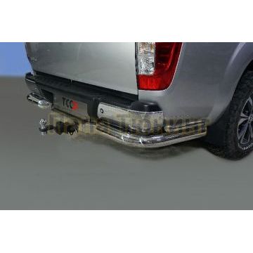 Защита задняя (уголки двойные) 76,1/42,4 мм ТСС для Dongfeng DF6 2.3D Luxury 2022-