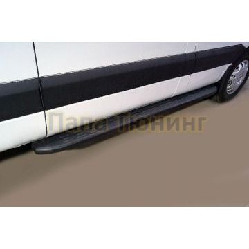 Порог алюминиевый с пластиковой накладкой (карбон черные) 2020 мм (правый) ТСС для Sollers Atlant 2023-