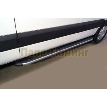 Порог алюминиевый с пластиковой накладкой (карбон серебро) 2020 мм (правый) ТСС для Sollers Atlant 2023-