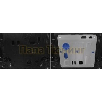 Защита картера+КПП+ комплект крепежа Rival алюминий 4 мм для JAC JS6 2022-; 1 5