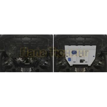 Защита картера+КПП+ комплект крепежа Rival алюминий 4 мм для Москвич 3 2022-;1 5 ;/JAC JS4 2022-; 1 5;