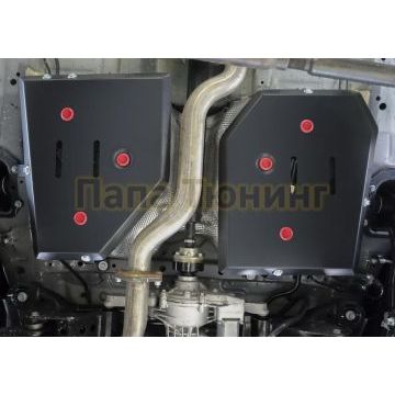 Защита топливного бака + комплект крепежа АвтоБРОНЯ сталь 2 мм для Chery Tiggo 8Pro max 2022- V-2.0 АКПП 4WD