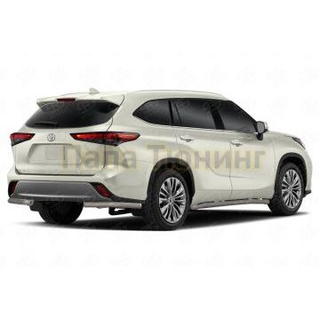 Защита заднего бампера уголки d57 секции РусСталь для Toyota Highlander 2020-