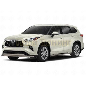 Защита переднего бампера d57 секции-d75x42 дуга РусСталь для Toyota Highlander 2020- Защита переднего бампера d57 секции-d75x42 дуга РусСталь для Toyota Highlander 2020-