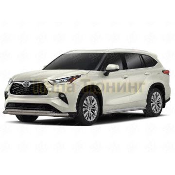 Защита переднего бампера d57 секции-d42 дуга РусСталь для Toyota Highlander 2020- Защита переднего бампера d57 секции-d42 дуга РусСталь для Toyota Highlander 2020-