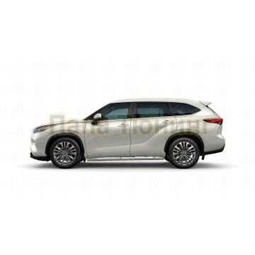 Пороги труба d75х42 овал с проступью РусСталь для Toyota Highlander 2020-