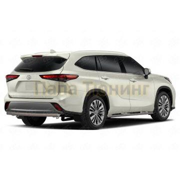 Пороги труба d75х42 овал с проступью РусСталь для Toyota Highlander 2020-