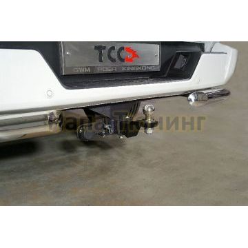 Фаркоп (усиленный, оцинкованный, надпись POER, шар E нерж.) ТСС для Great Wall POER KINGKONG 2023-