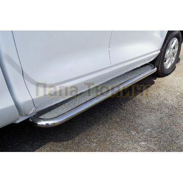 Пороги с площадкой (нерж. лист) 60,3 мм ТСС для Great Wall POER KINGKONG 2023-