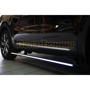 Пороги выдвижные электрические ОЕМ для Kia Sorento IV с LED подсветкой 2020-2022