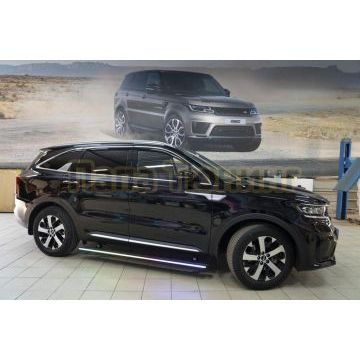 Пороги выдвижные электрические ОЕМ для Kia Sorento IV с LED подсветкой 2020-2022