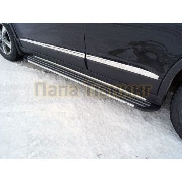 Пороги алюминиевые "Slim Line Silver" 1720 мм ТСС для Haval M6 2023- Пороги алюминиевые "Slim Line Silver" 1720 мм ТСС для Haval M6 2023-