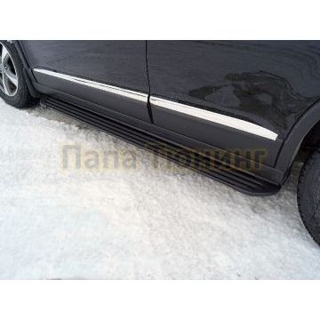 Пороги алюминиевые "Slim Line Black" 1720 мм ТСС для Haval M6 2023- Пороги алюминиевые "Slim Line Black" 1720 мм ТСС для Haval M6 2023-