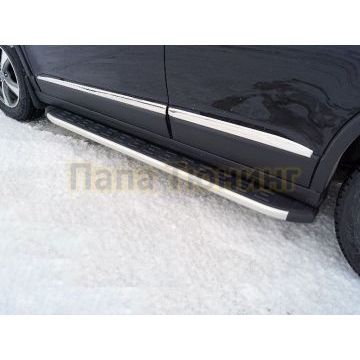 Пороги алюминиевые с пластиковой накладкой 1720 мм ТСС для Haval M6 2023- Пороги алюминиевые с пластиковой накладкой 1720 мм ТСС для Haval M6 2023-