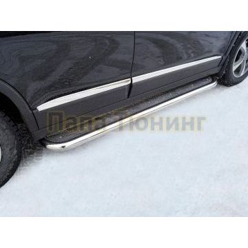 Пороги с площадкой (нерж. лист) 60,3 мм ТСС для Haval M6 2023- Пороги с площадкой (нерж. лист) 60,3 мм ТСС для Haval M6 2023-