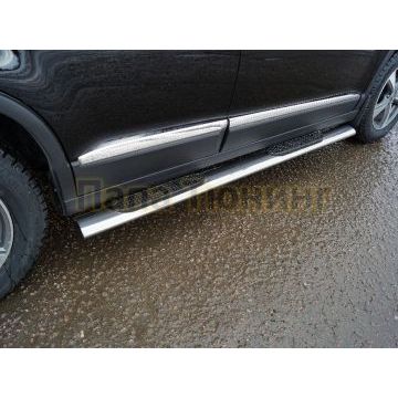 Пороги овальные с накладкой 120х60 мм ТСС для Haval M6 2023- Пороги овальные с накладкой 120х60 мм ТСС для Haval M6 2023-