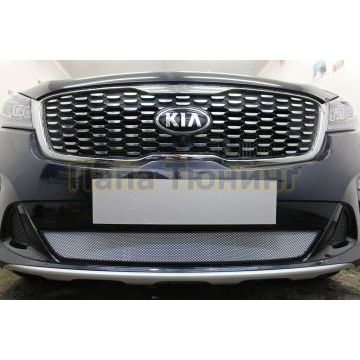 Защита радиатора Kia Sorento Prime 2017- chrome с датчиком ACC