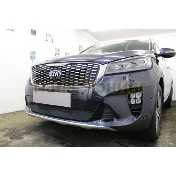 Защита радиатора Kia Sorento Prime 2017- black с датчиком ACC