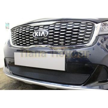 Защита радиатора Kia Sorento Prime 2017- black с датчиком ACC