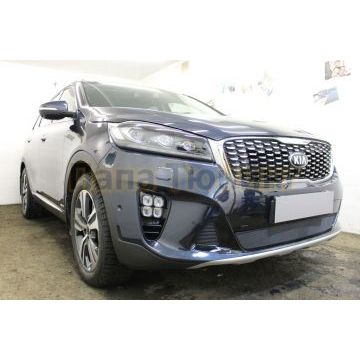 Защита радиатора Kia Sorento Prime 2017- black с датчиком ACC