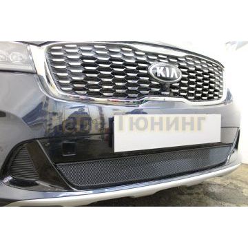 Защита радиатора Kia Sorento Prime 2017- black с датчиком ACC