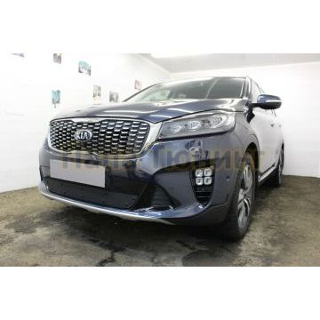 Защита радиатора Kia Sorento Prime 2017- black с датчиком ACC