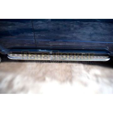 Пороги труба d42 c листом(Лист нерж,проф.нерж)(Вариант 3) РусСталь для Great Wall Hover H5 2010-2015