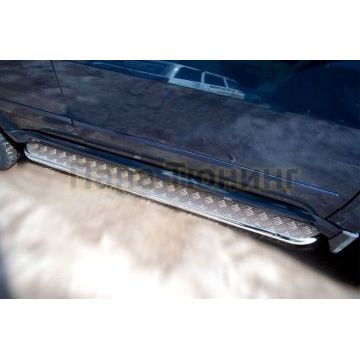 Пороги труба d42 c листом(Лист нерж,проф.нерж)(Вариант 3) РусСталь для Great Wall Hover H5 2010-2015