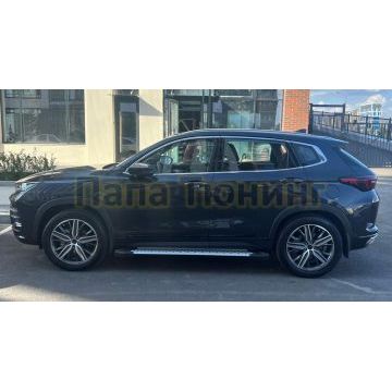 Пороги алюминиевые Rival BMW-Style V2 для Chery Tiggo 7/7 Pro/8 2019-/Exeed LX 2022-/Chery Tiggo 8 Pro 2021-/Chery Tiggo 8 Pro Max 2022-/Chery Tiggo 7 Pro Max 2022-/XCITE X-Cross 7 2024-