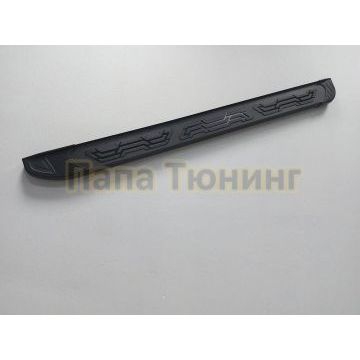 Пороги алюминиевые "Alfa Black" 1900 черные Porsche CAYENNE (2002-2007)