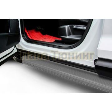 Пороги алюминиевые "Optima Grafit" 1900 графитовые Porsche CAYENNE (2002-2007)