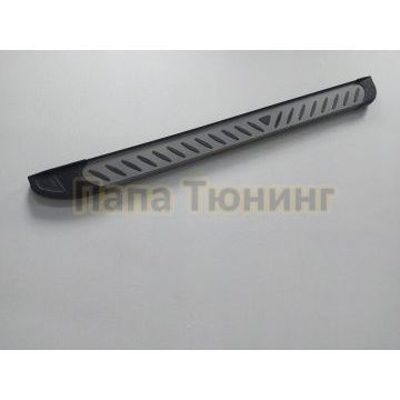 Пороги алюминиевые "Elite Grafit" 1900 графитовые Porsche CAYENNE (2002-2007)