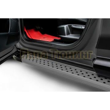 Пороги алюминиевые "Standart Grafit" 1900 графитовые Porsche CAYENNE (2002-2007)