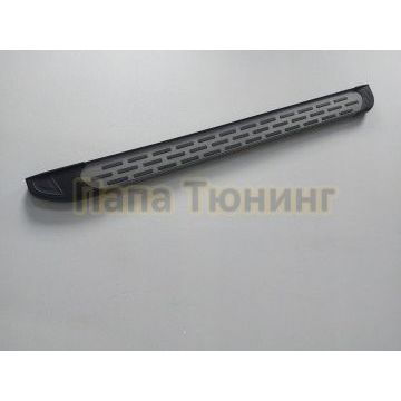 Пороги алюминиевые "Premium Grafit" 1900 графитовые Porsche CAYENNE (2002-2007)