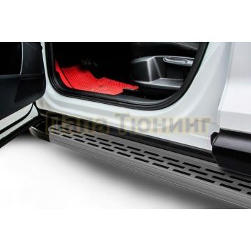 Пороги алюминиевые "Premium Grafit" 1900 графитовые Porsche CAYENNE (2002-2007)