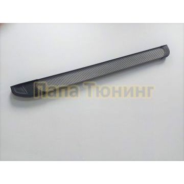 Пороги алюминиевые "Optima Grafit" 1900 графитовые Porsche CAYENNE (2002-2007)