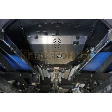 Защиты комплект (алюминий) 4 мм (картер, кпп, топливопровода, бака) ТСС для Changan CS55 plus 2WD 1.5Т 2023-