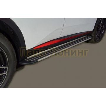 Пороги алюминиевые "Slim Line Silver" 1720 мм ТСС для Changan CS55 plus 2WD 1.5T 2023- Пороги алюминиевые "Slim Line Silver" 1720 мм ТСС для Changan CS55 plus 2WD 1.5T 2023-