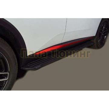 Пороги алюминиевые "Slim Line Black" 1720 мм ТСС для Changan CS55 plus 2WD 1.5T 2023- Пороги алюминиевые "Slim Line Black" 1720 мм ТСС для Changan CS55 plus 2WD 1.5T 2023-