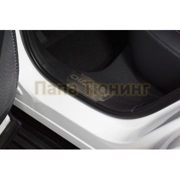 Накладки на пластиковые пороги (лист шлифованный надпись CHANGAN) 4шт ТСС для Changan CS55 plus 2WD 1.5T 2023-