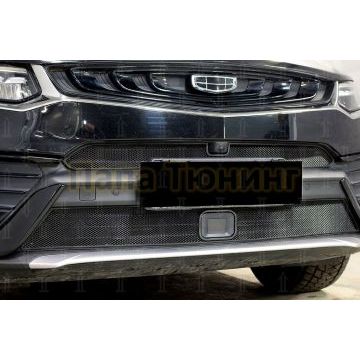 Защита радиатора Geely Tugella 2023- black низ с датчиками
