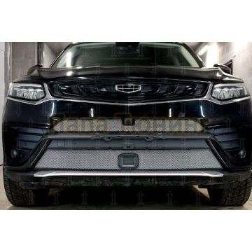 Защита радиатора Geely Tugella 2023- chrome низ с датчиками