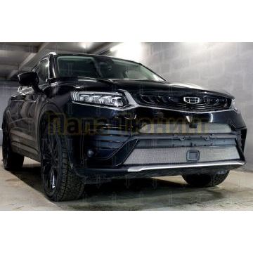 Защита радиатора Geely Tugella 2023- chrome низ с датчиками