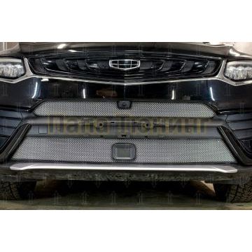 Защита радиатора Geely Tugella 2023- chrome низ с датчиками
