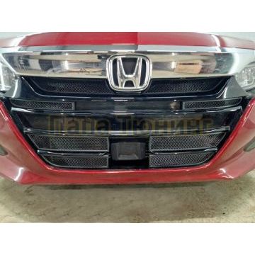 Защита радиатора Honda Accord X 2019- black низ (4 части)