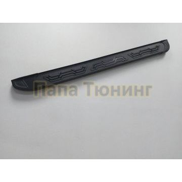 Пороги алюминиевые "Alfa Black" 1700 черные Chery TIGGO 7 (2016-2020)